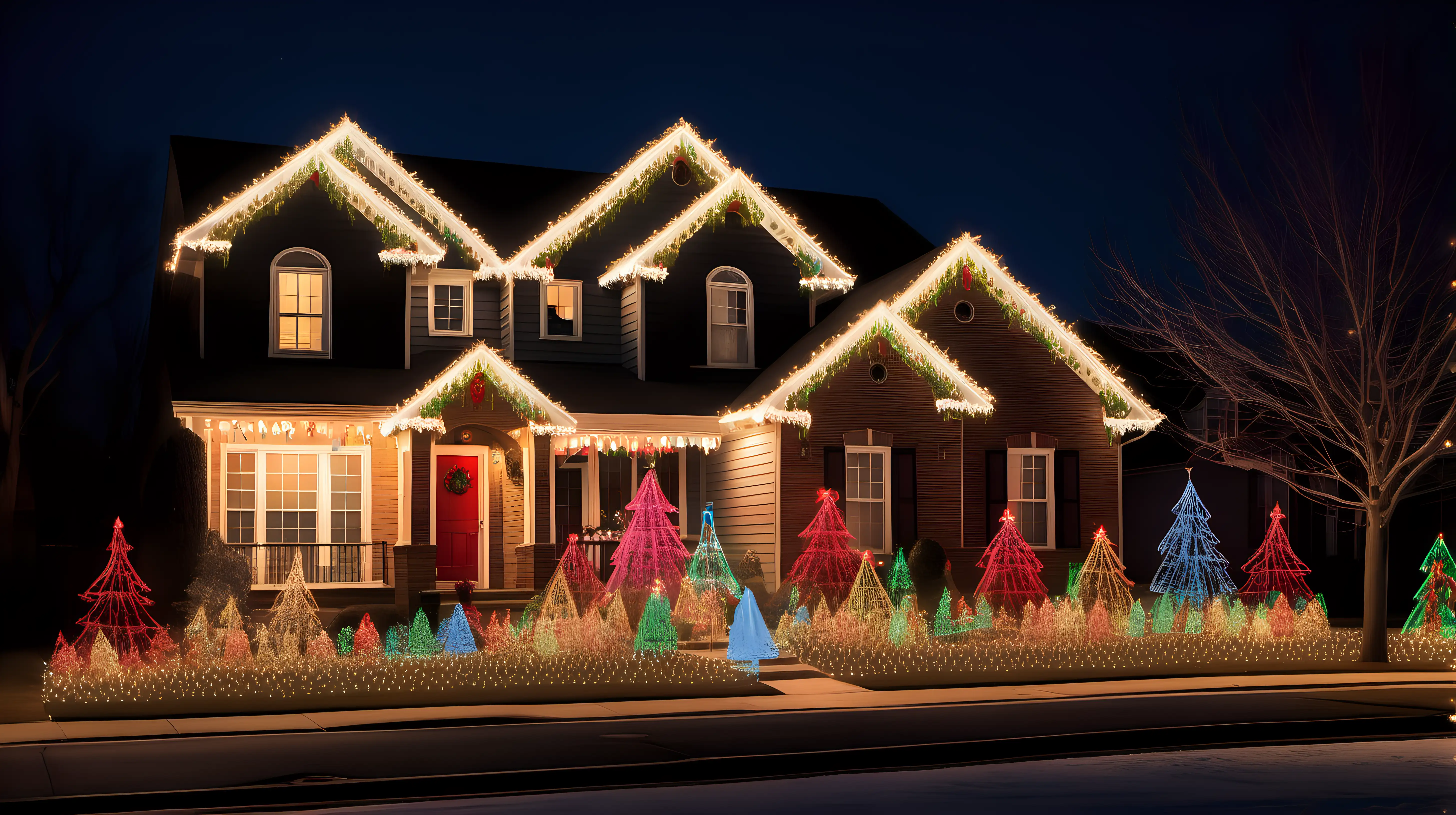 Enchanting Christmas Lights Illuminate Neighborhood Streets