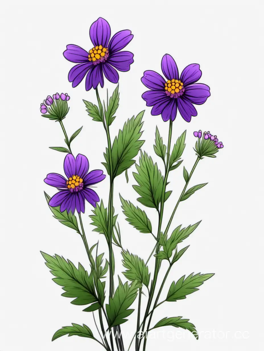 Elegant-Cluster-of-3-Purple-Wildflowers-in-HighQuality-4K-Line-Art