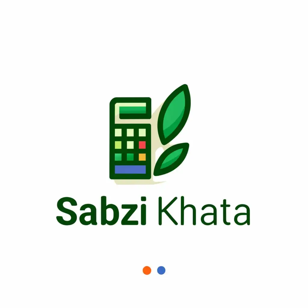 a logo design,with the text "Sabzi Khata", main symbol:vegetablew with calculator,Moderate,clear background