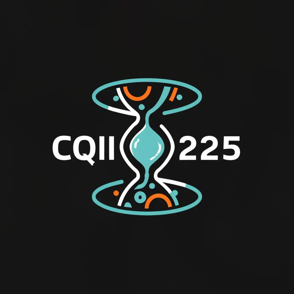 a logo design,with the text "CQI 2025", main symbol: black hole and hoursglass
,complex,clear background