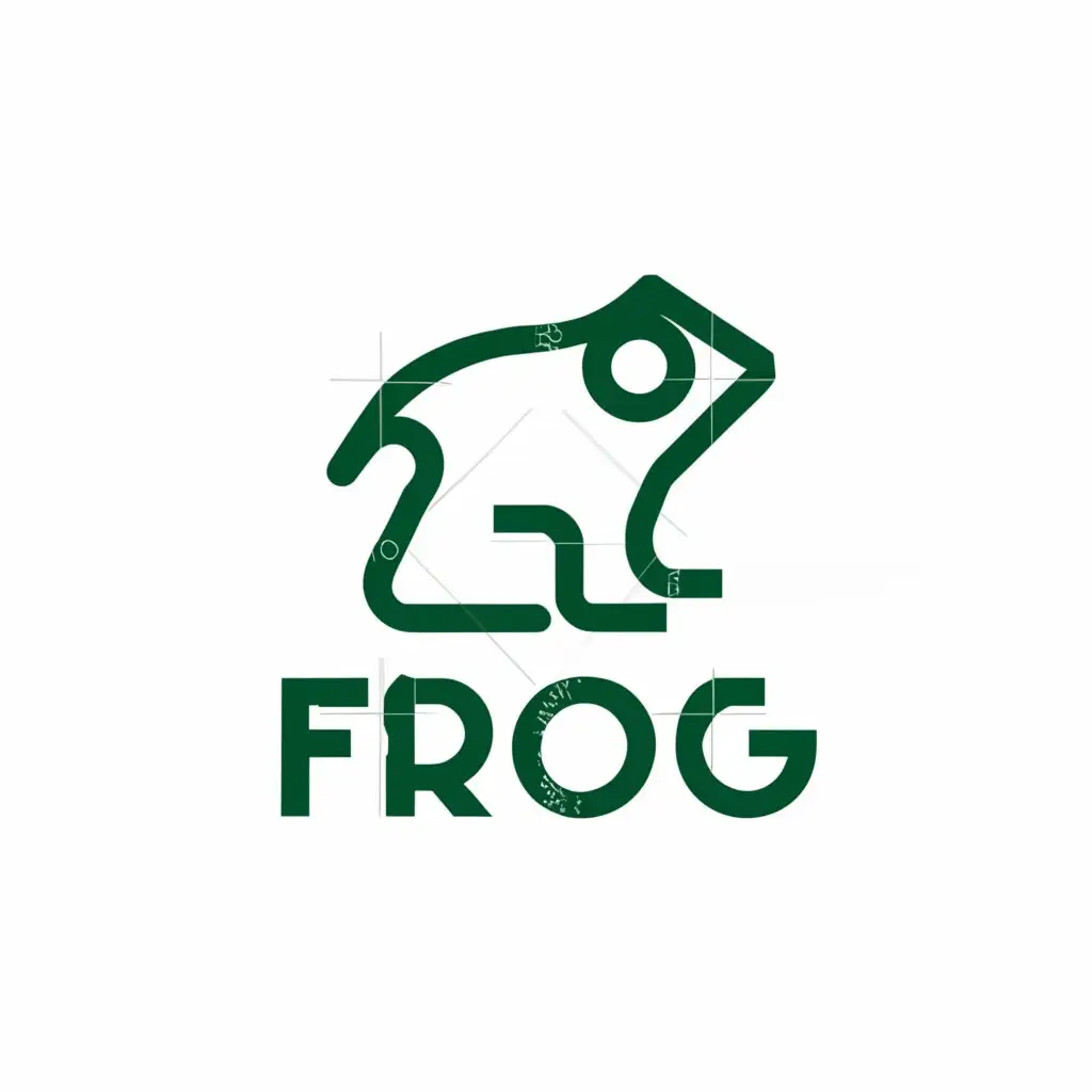a logo design,with the text "Frog", main symbol:frog,Minimalistic,clear background