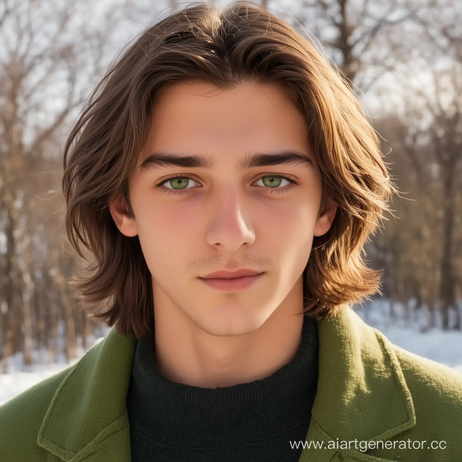 Young-Brunette-with-LightGreen-Eyes-in-Warm-Attire