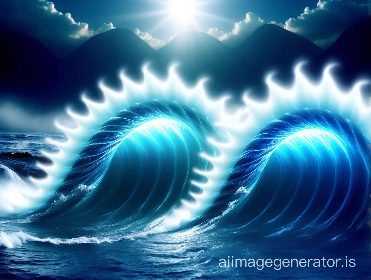 power water wave, technology, aura, chinese factor