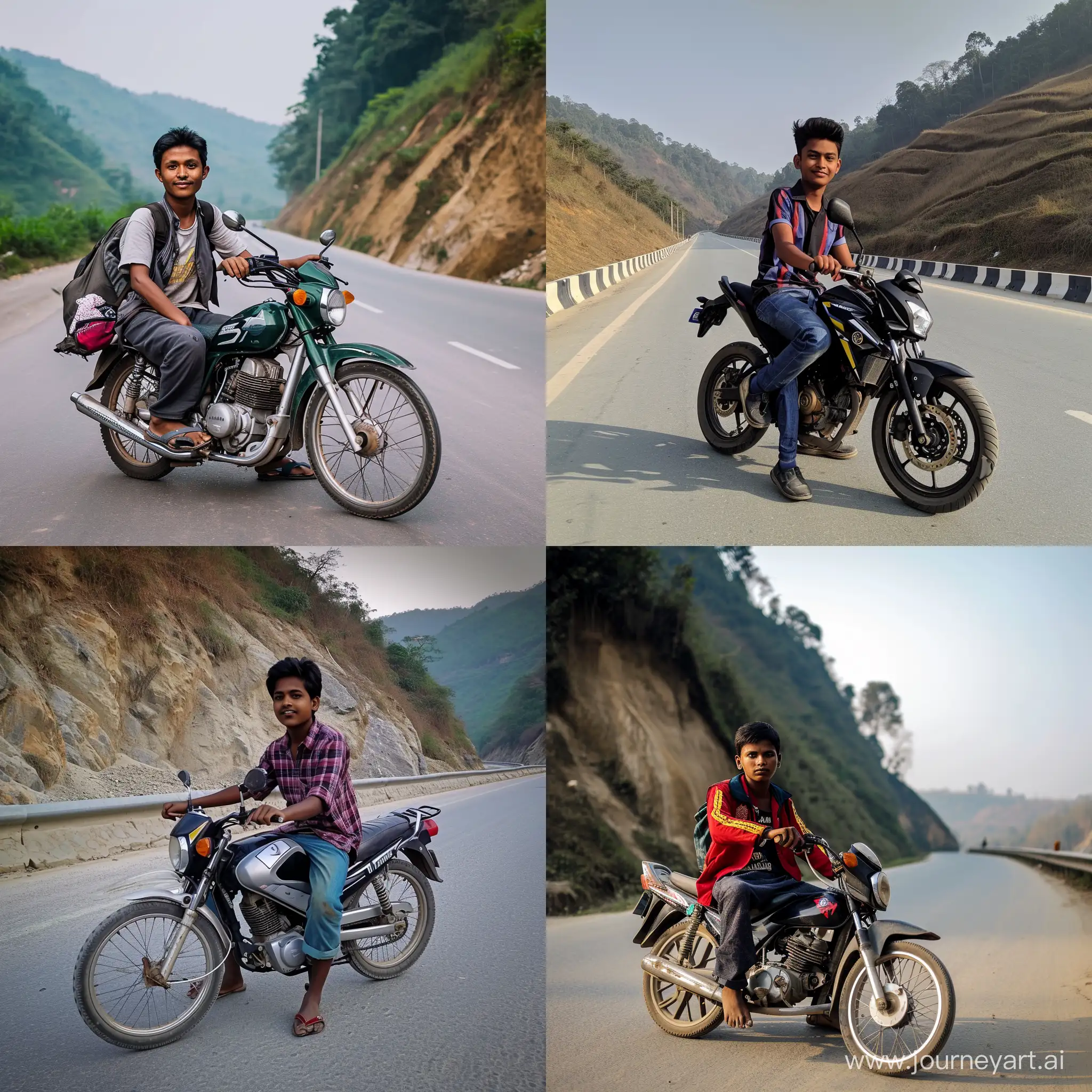 Bangladeshi-Youth-Riding-Yamaha-Bike-Alongside-Majestic-Hills