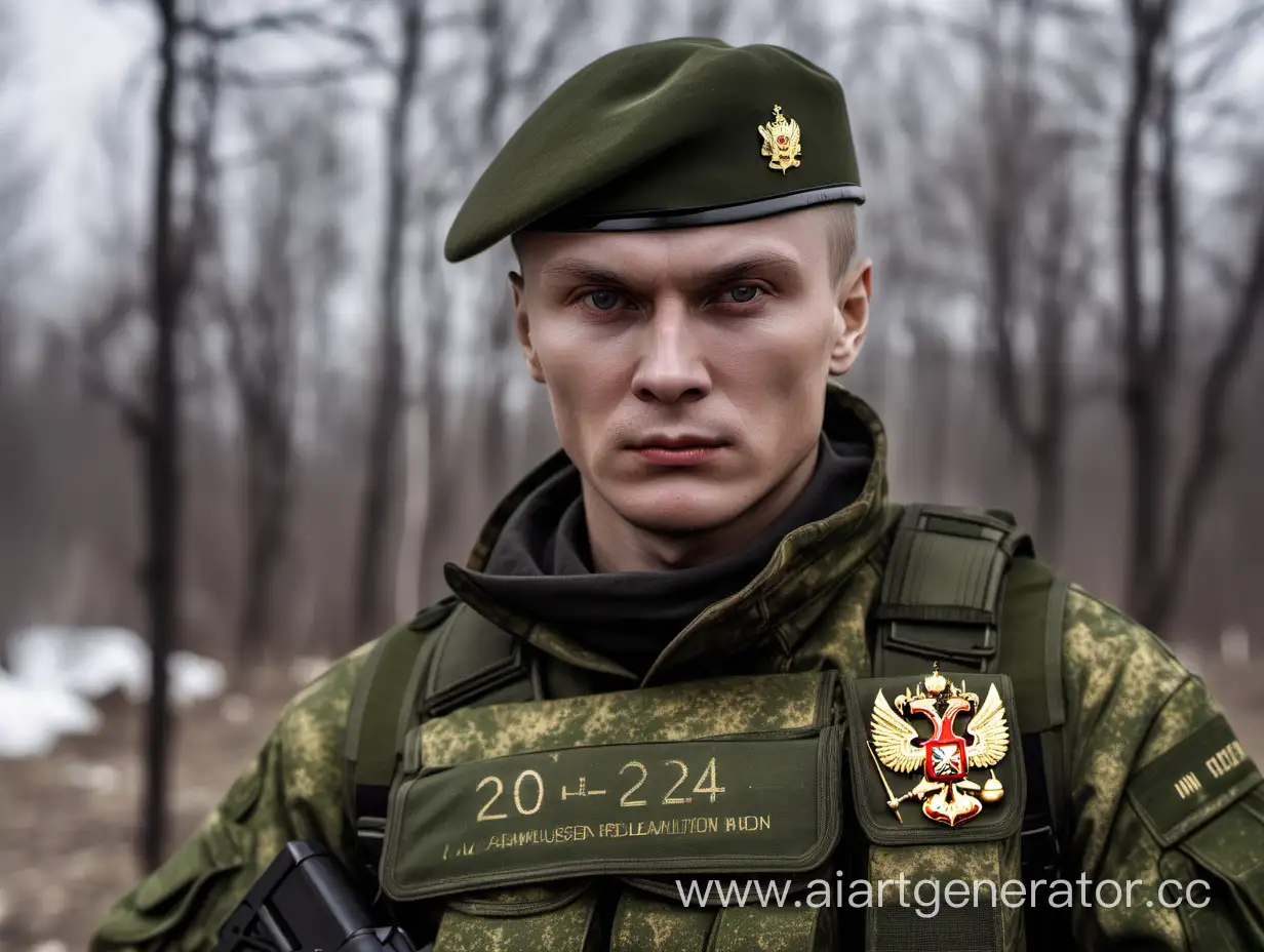 Российский солдат 2024 год в аммуниции, не обрезанная по краям картинка