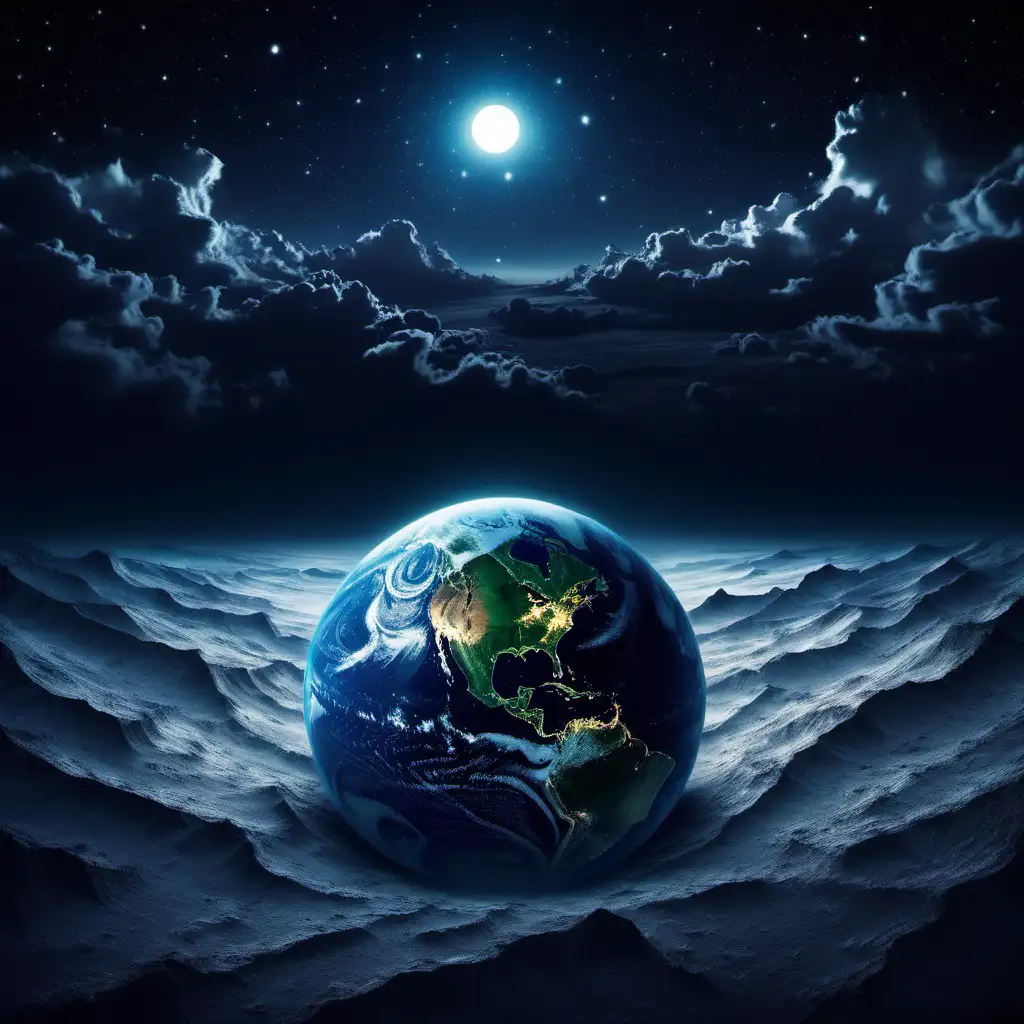 Enchanting-Nighttime-Earthscape-A-Stunning-Depiction-of-Earths-Beauty-and-Mystery