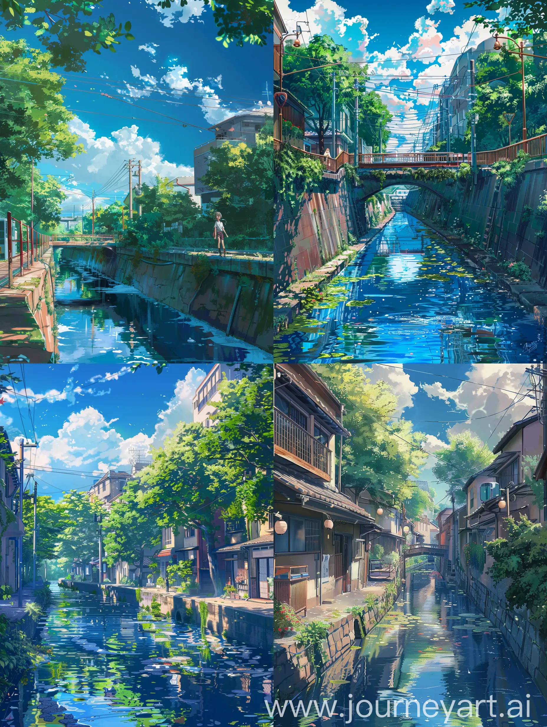 Your name landscape anime with canal 