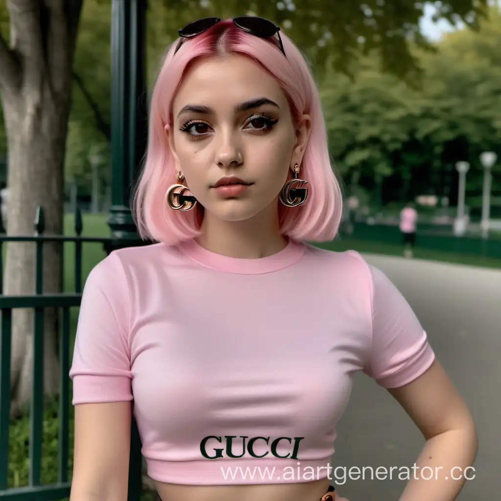 Fashionable-PinkHaired-Girl-with-GUCCI-Bag-in-the-Park