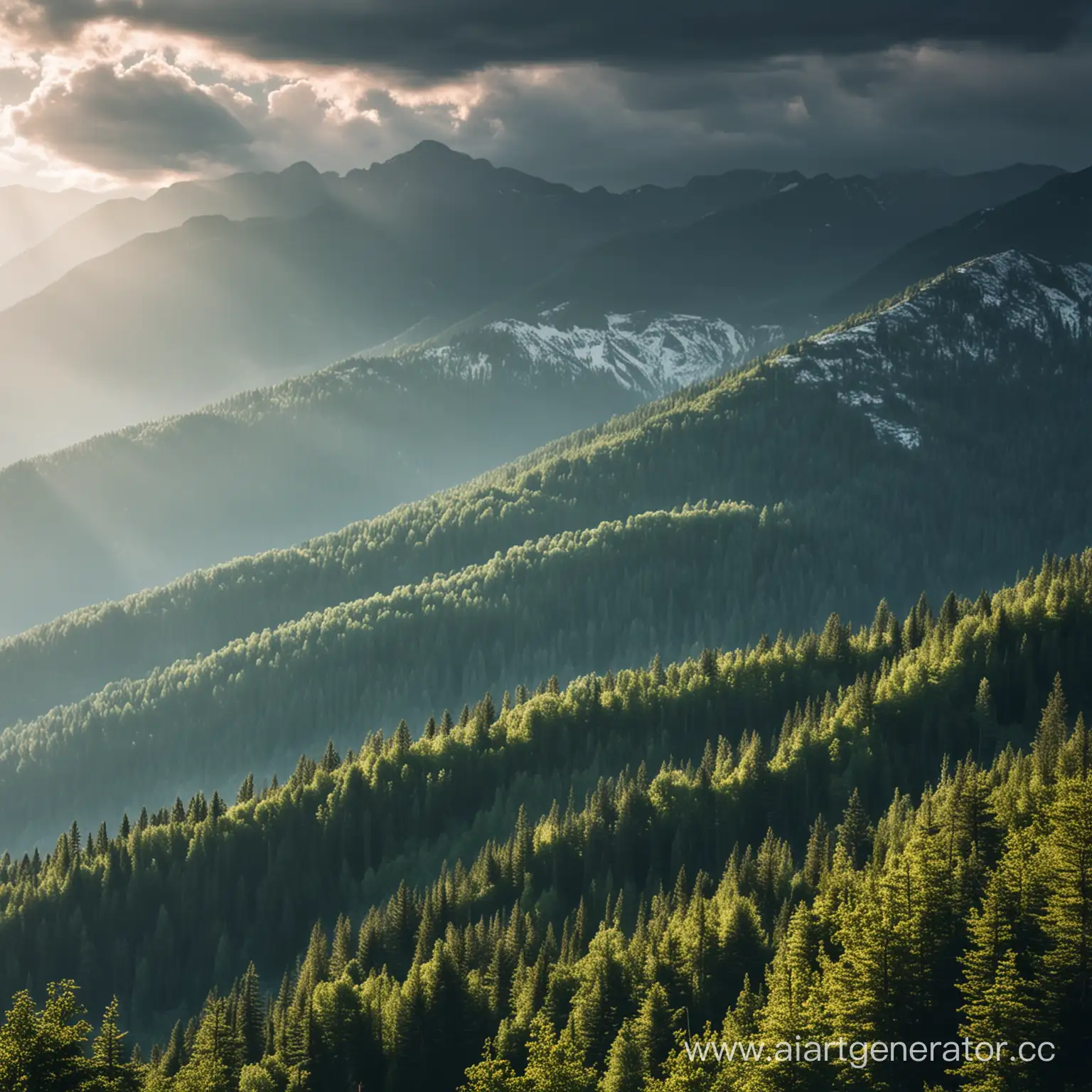 Serene-Forest-Landscape-Summer-Mountain-View-in-Cold-White-Light