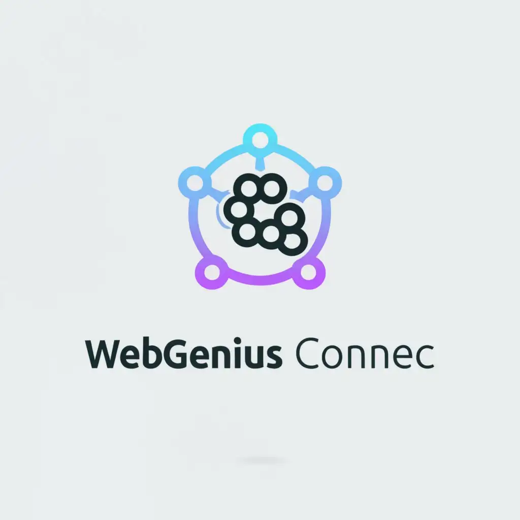 a logo design,with the text "WebGenius Connect", main symbol:Smart Solutions, Seamless Connections,Moderate,be used in Technology industry,clear background