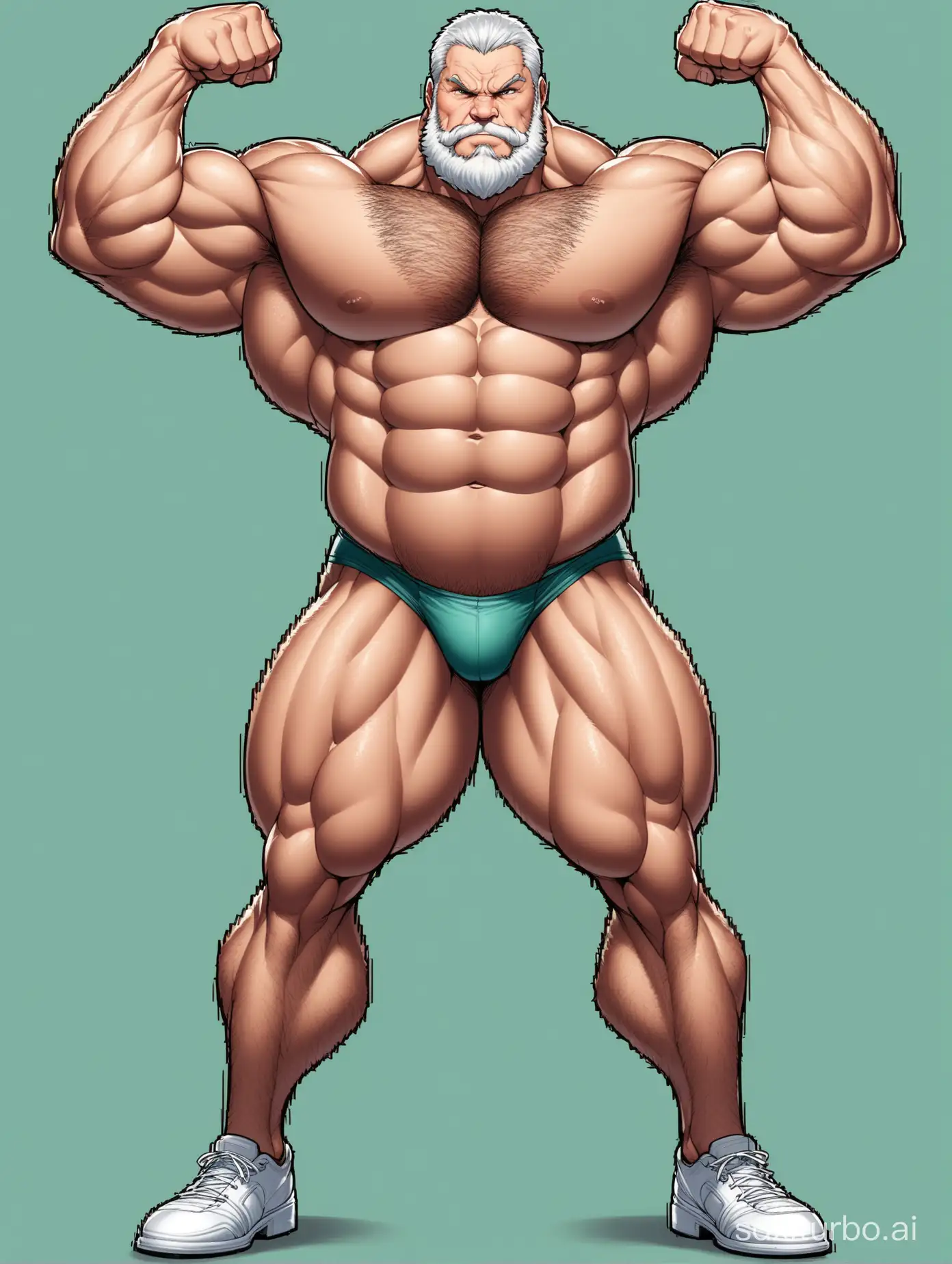 Massive-Muscle-Bodybuilder-Showing-Off-Huge-Biceps-in-White-Underwear