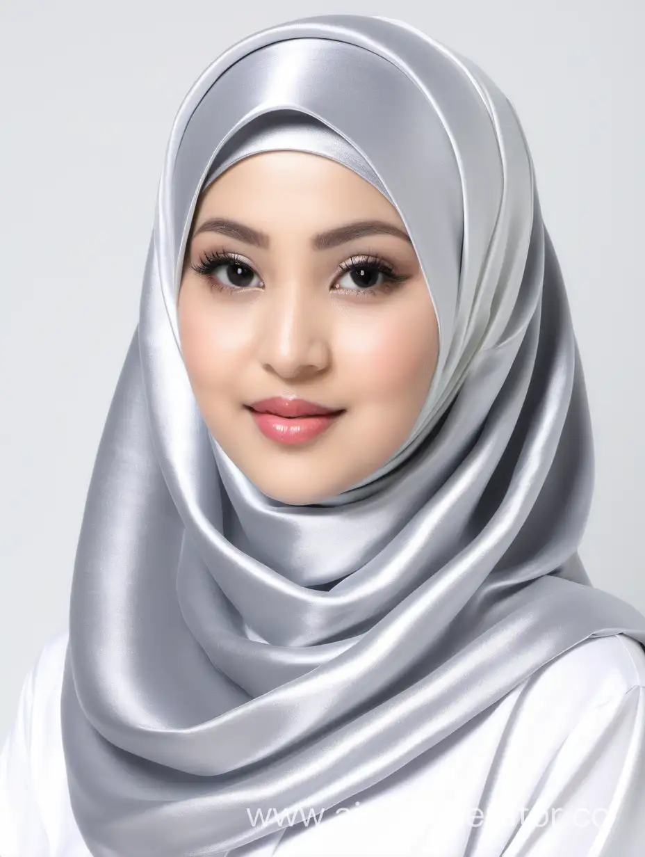 Jj plush a with silk silver hijab