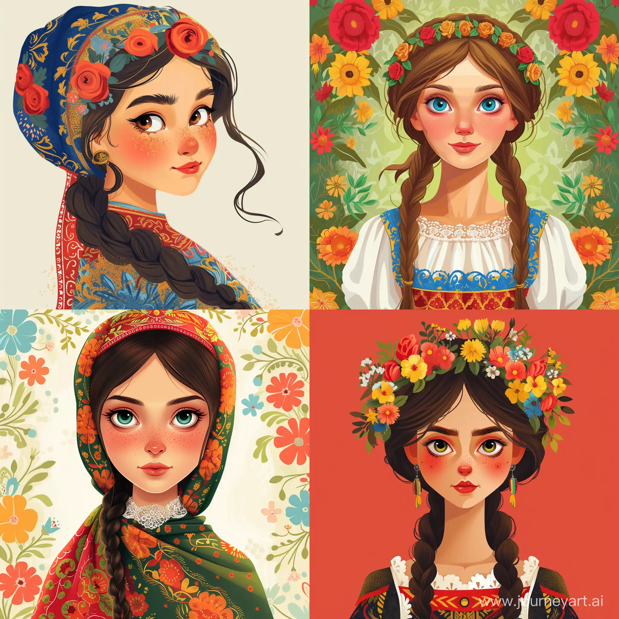 Russian-Girl-in-Disney-Style-Illustration-with-Traditional-Features