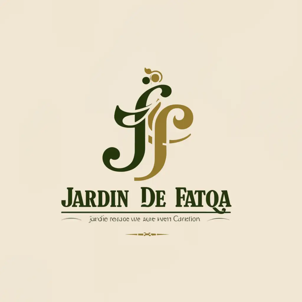 a logo design,with the text "Jardin de Fatqa", main symbol:Wedding venue,Moderate,be used in Events industry,clear background