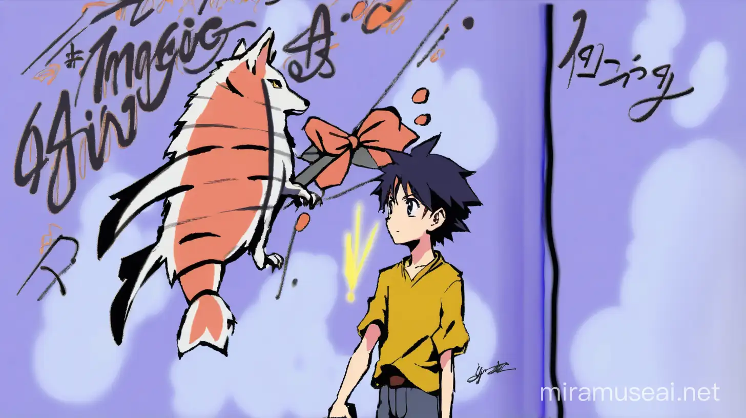 Enchanting Anime Scene with Handwritten Style
