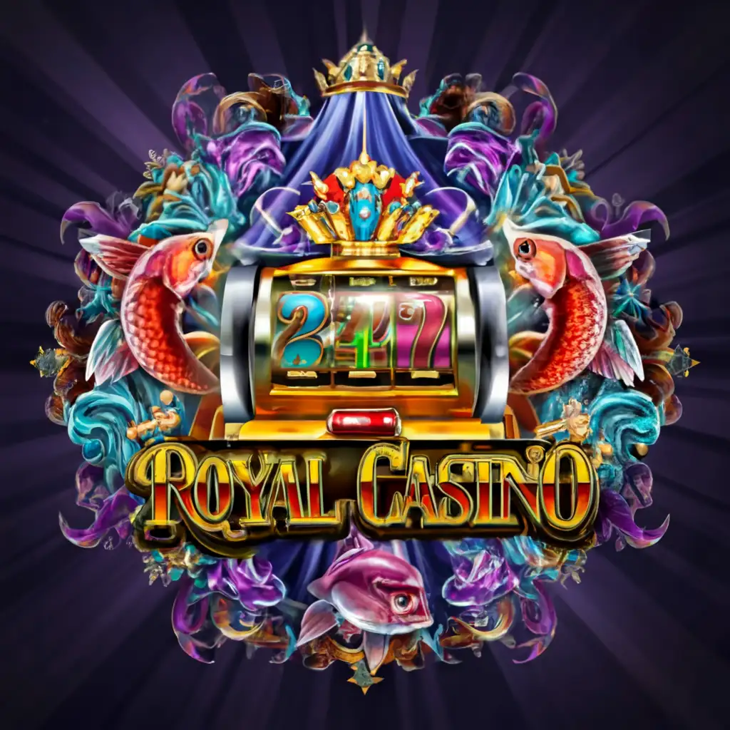LOGO-Design-for-Royal-Casino-Vibrant-Slots-and-Fish-Games-Theme-for-an-Inviting-Experience