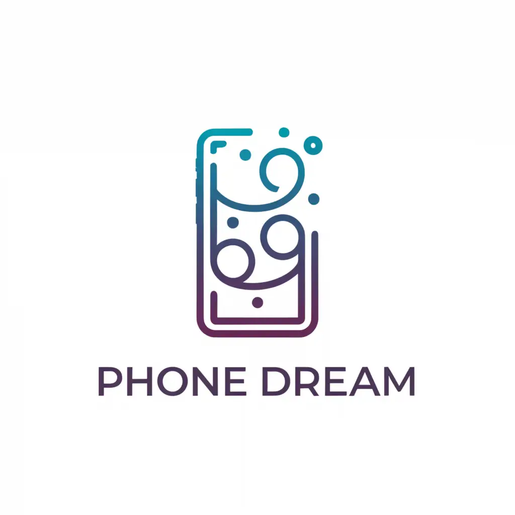 a logo design,with the text "phone dream", main symbol:phone,Minimalistic,clear background
