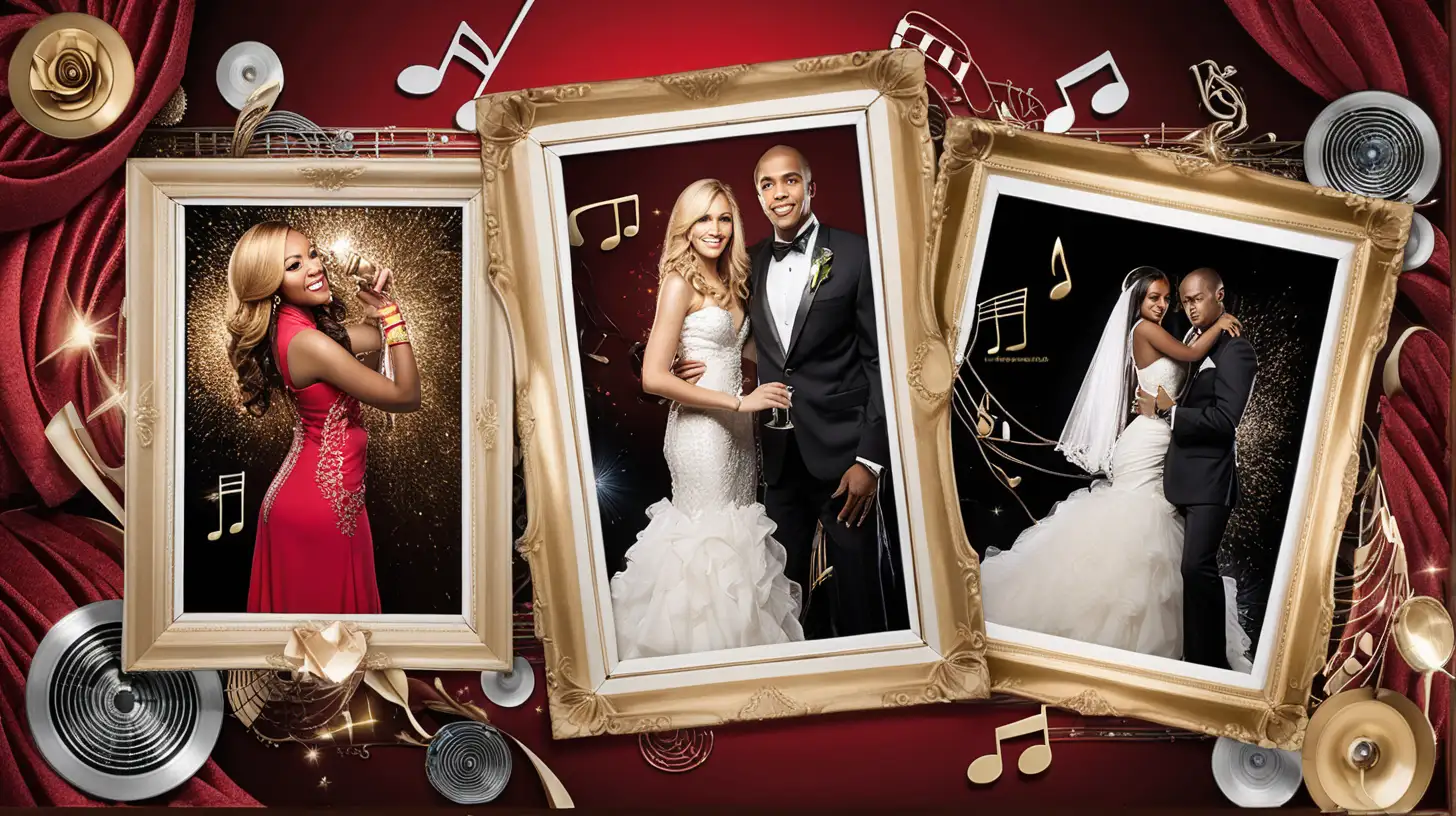Elegant RB Wedding Photo Collage Template with Striking Frames