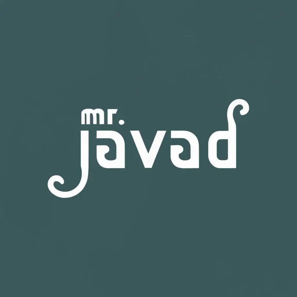 logo, Mr Javad, with the text "Mr Javad", typography