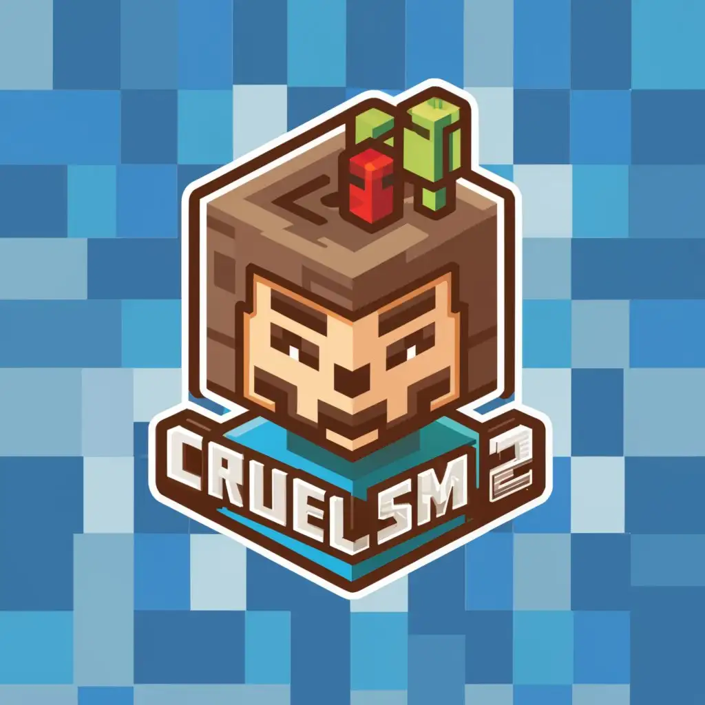 a logo design,with the text "Cruel SMP 2.0", main symbol:minecraft,Moderate,be used in Entertainment industry,clear background