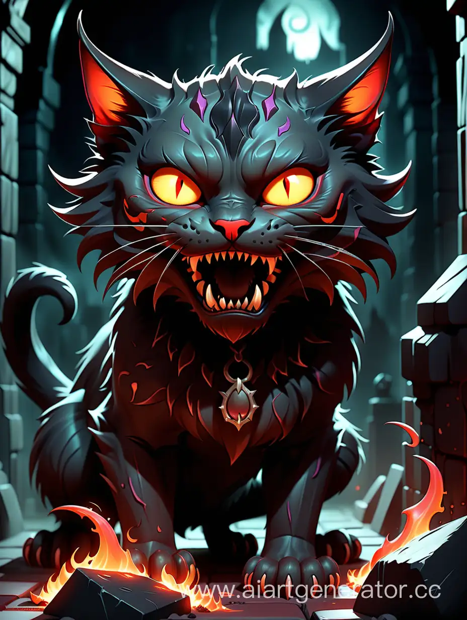 Во мраке подземного царства, где тени сливаются воедино, обитает демонический кот — создание, которое сочетает в себе хищную грацию обычного кота с мистической сущностью преисподней. Его шерсть, чёрная как сама ночь, отражает в себе пламя ада, а его глаза, ярко светящиеся в темноте, словно две угольные глыбы, погружают в глубины души своим пронзительным взглядом. Острые клыки и когти кота-демона готовы разрывать пленников вечности, а его хитрые движения напоминают о том, что он не просто зверь, а владыка тёмных стихий. В каждом его прыжке и мяуканье звучит угроза, и те, кто осмеливаются приблизиться, погружаются в смутные аллеи мрака и безумия. Демонический кот — это символ бесконечной загадки и опасности, он строит свои планы в тени, где даже самые отважные души могут заблудиться и быть затянуты в бездну его власти.