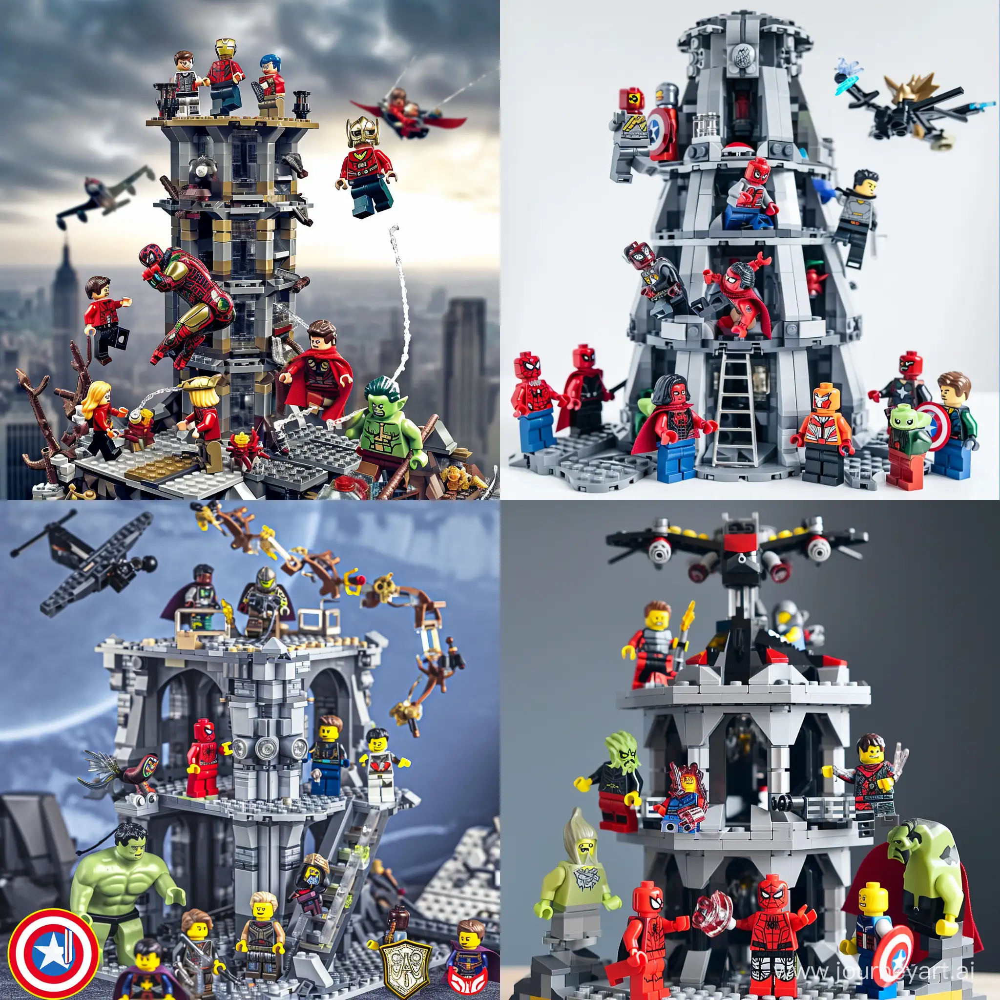 Epic-Marvel-Lego-Battle-for-Avengers-Tower-Set-with-SpiderMan-Iron-Man-and-Thanos