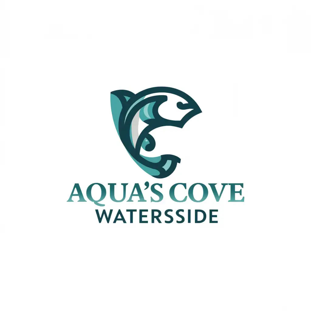 a logo design,with the text "Aqua's Cove Waterside", main symbol:Seafood,Moderate,be used in Restaurant industry,clear background