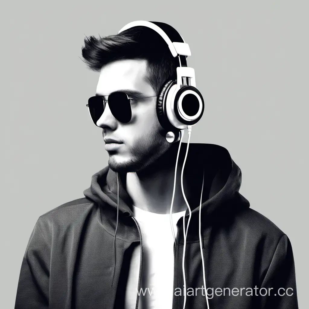 Man-Wearing-Headphones-Listening-to-Music-Outdoors