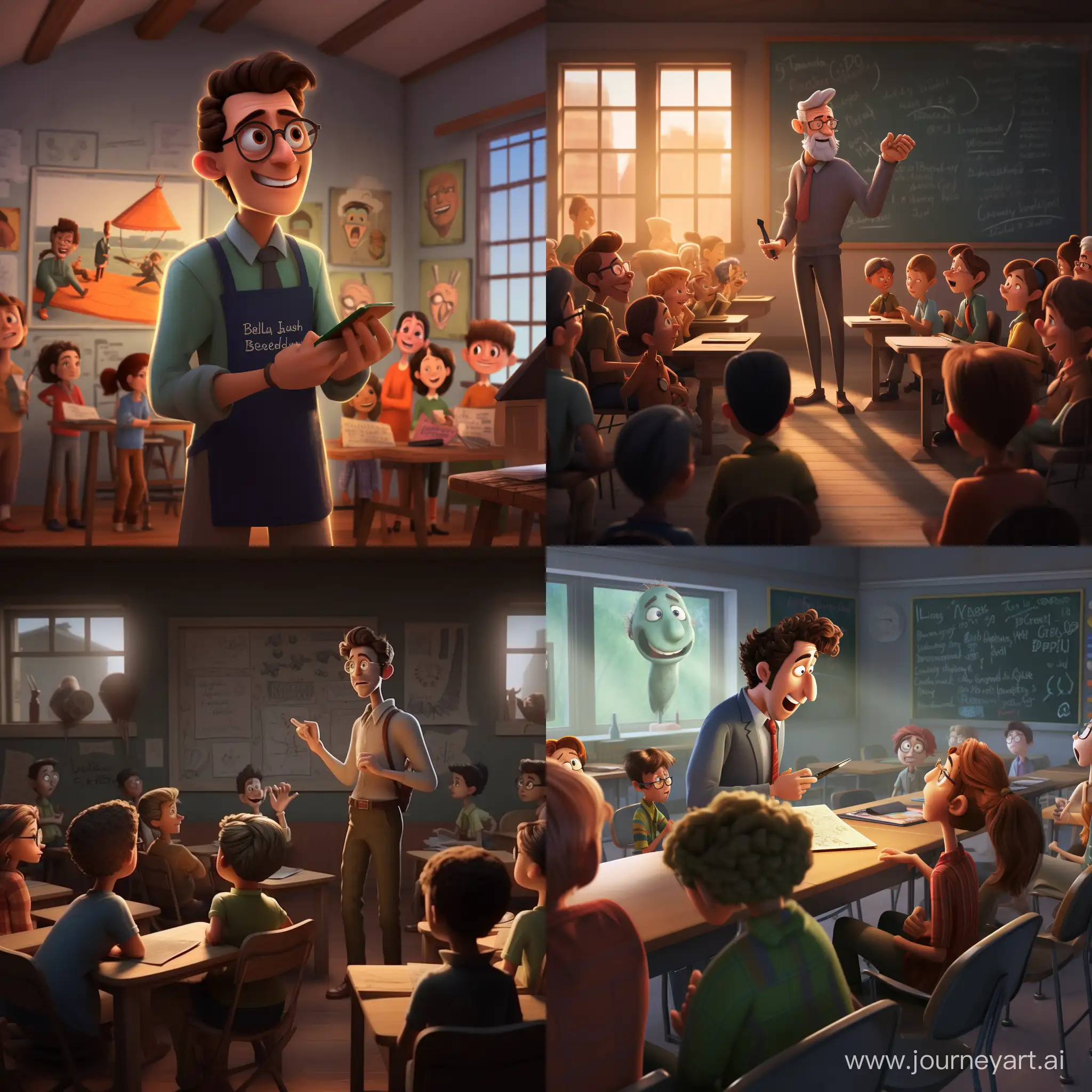 Animation teacher in the classroom