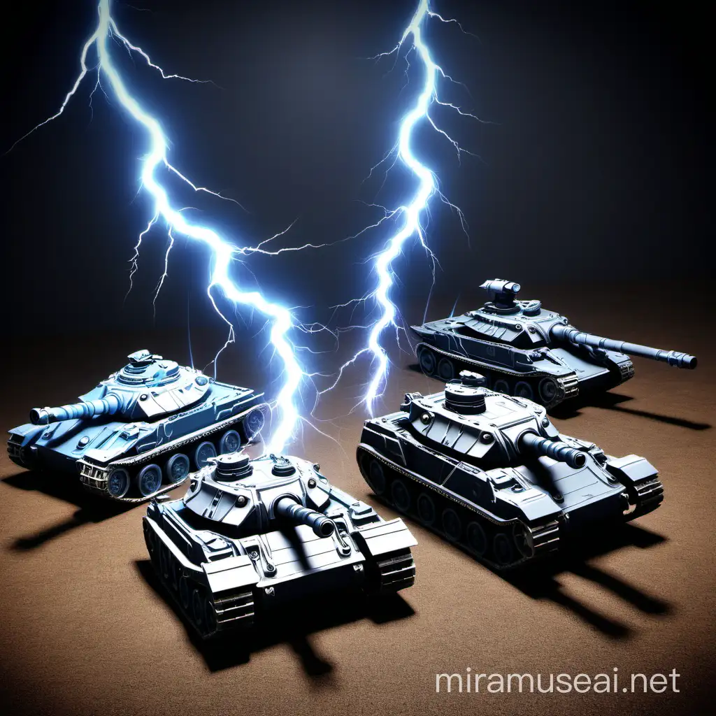 Zeus's thunder bolts mixed with tanks