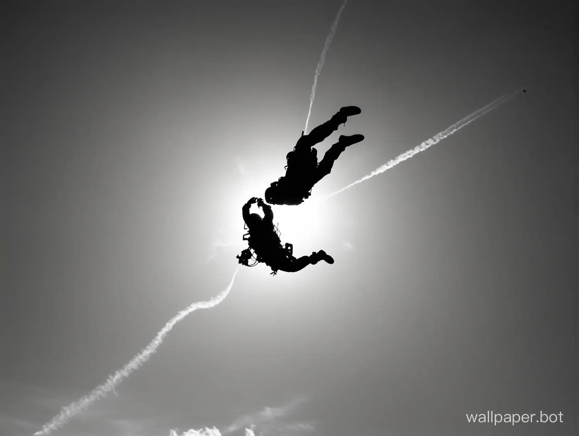 Sky-Diver-Silhouette-Against-Dramatic-Sky-Background