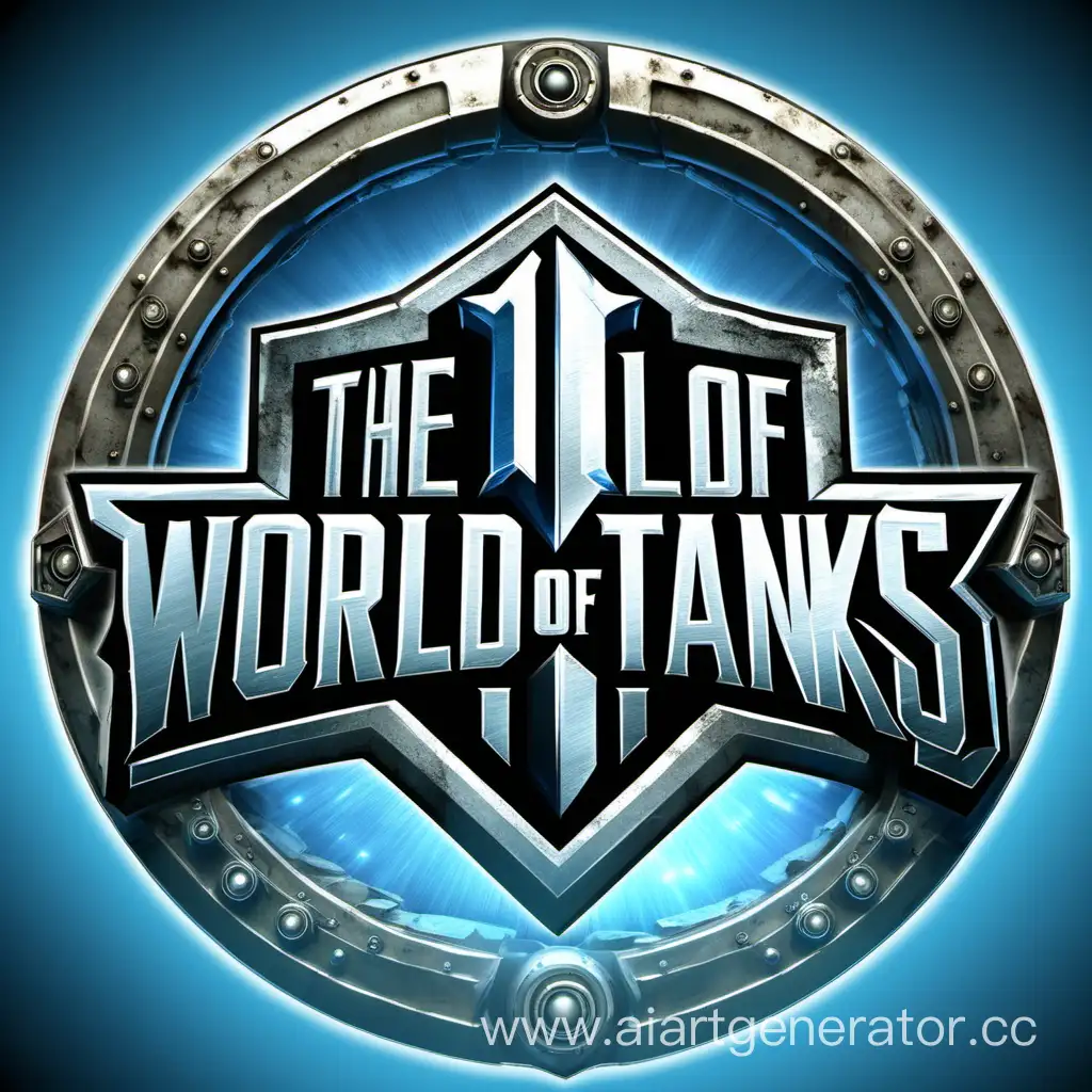 логотив  игры "мир танков" без надписей объемный. в стиле звезлные врата атландида светлосиний