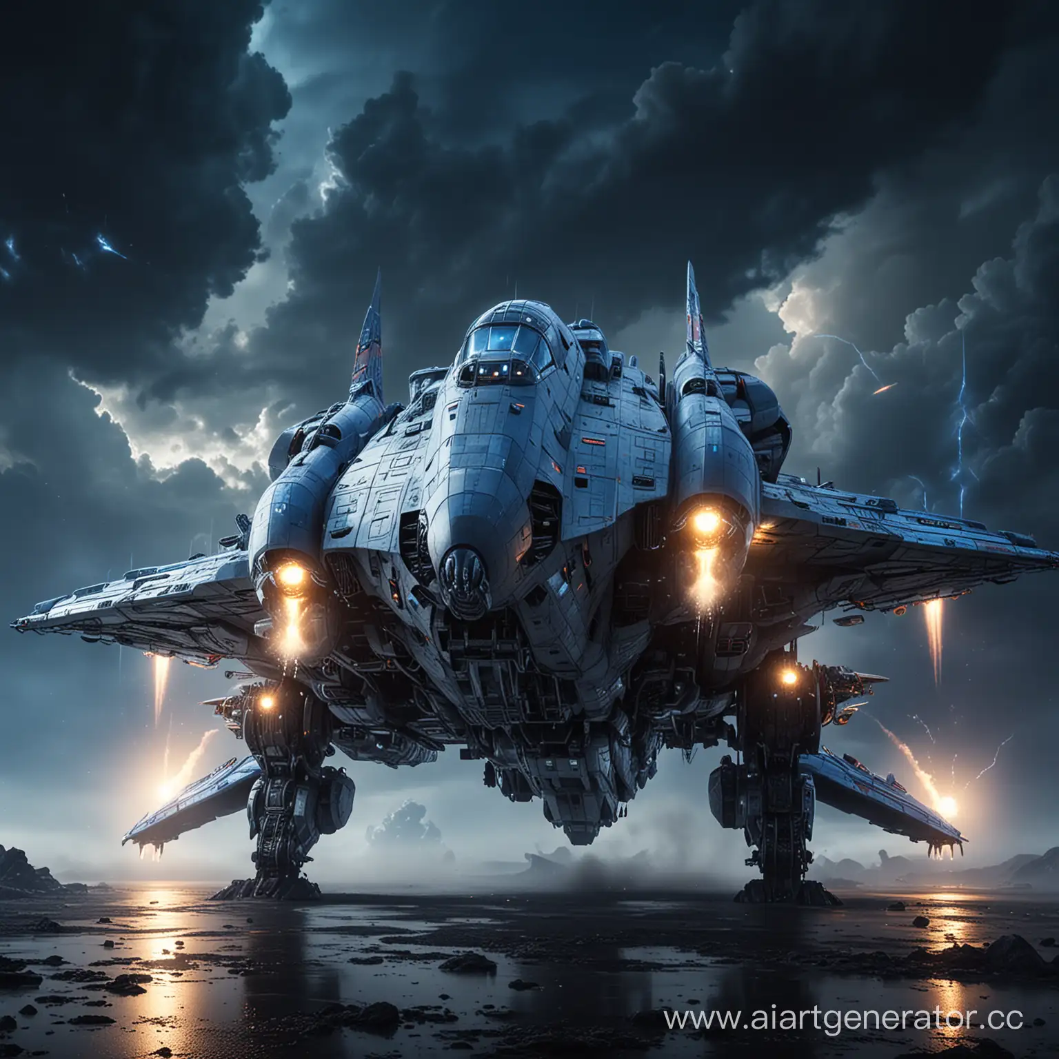 Future-Russian-Giant-Battle-Epic-Spaceship-with-Blue-Lighting