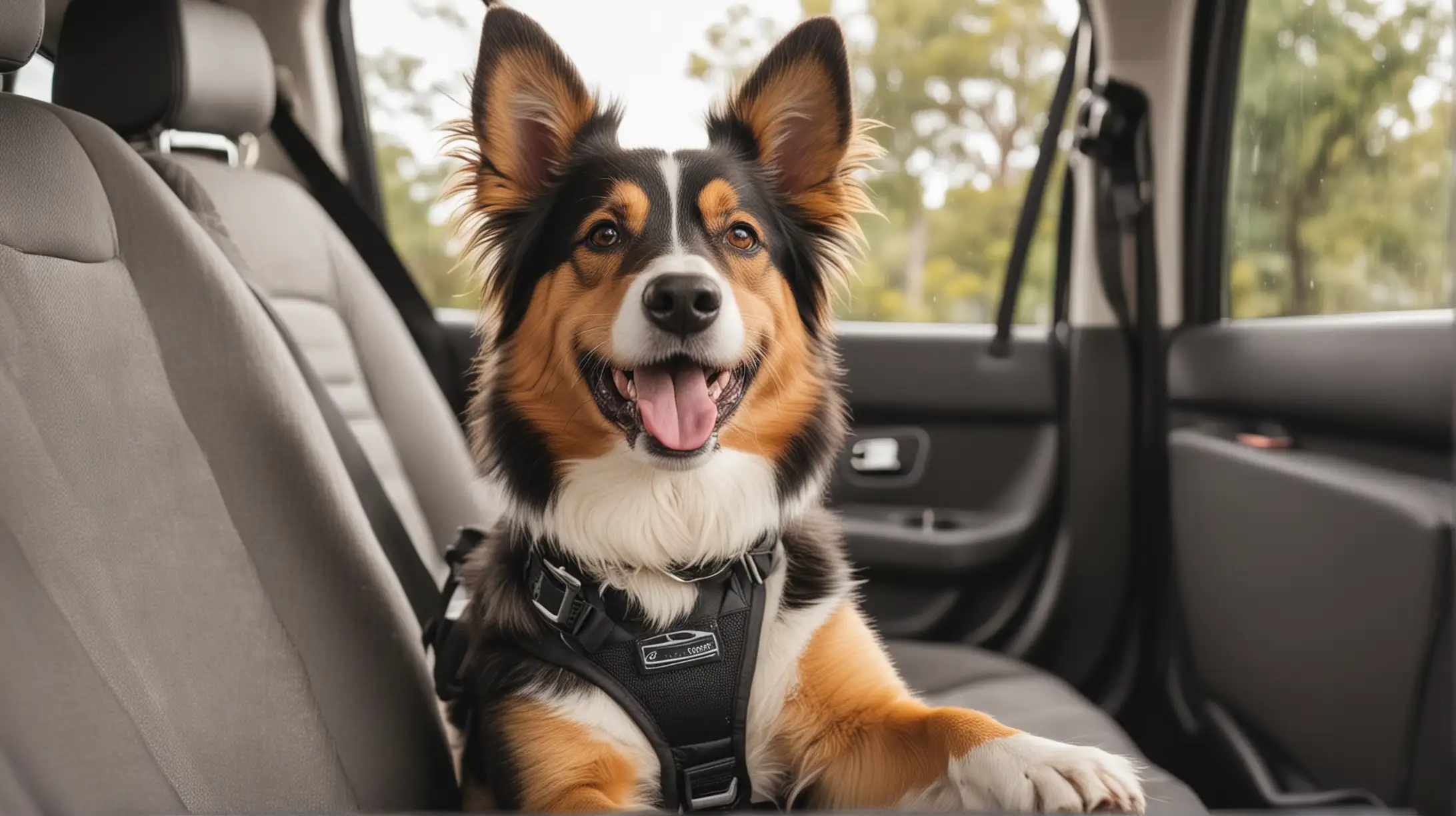 Happy Dog Enjoying Car Ride in Australia