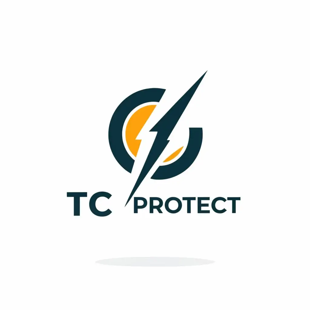 a logo design,with the text "TCC Protect", main symbol:Lightning,Minimalistic,be used in Home Family industry,clear background