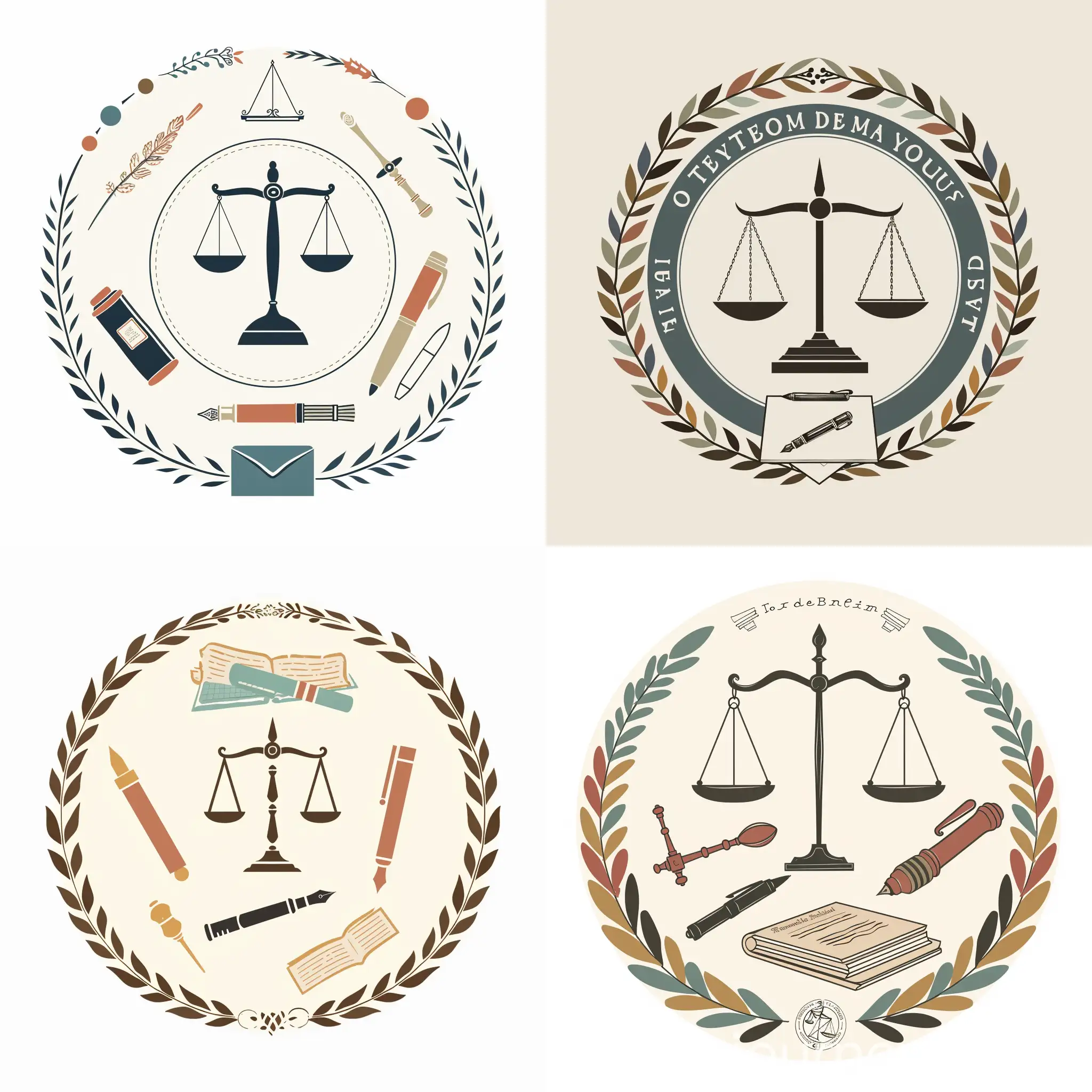 Elegant-Media-Foundation-Logo-with-Scales-of-Justice-Ink-Pen-and-Wreath