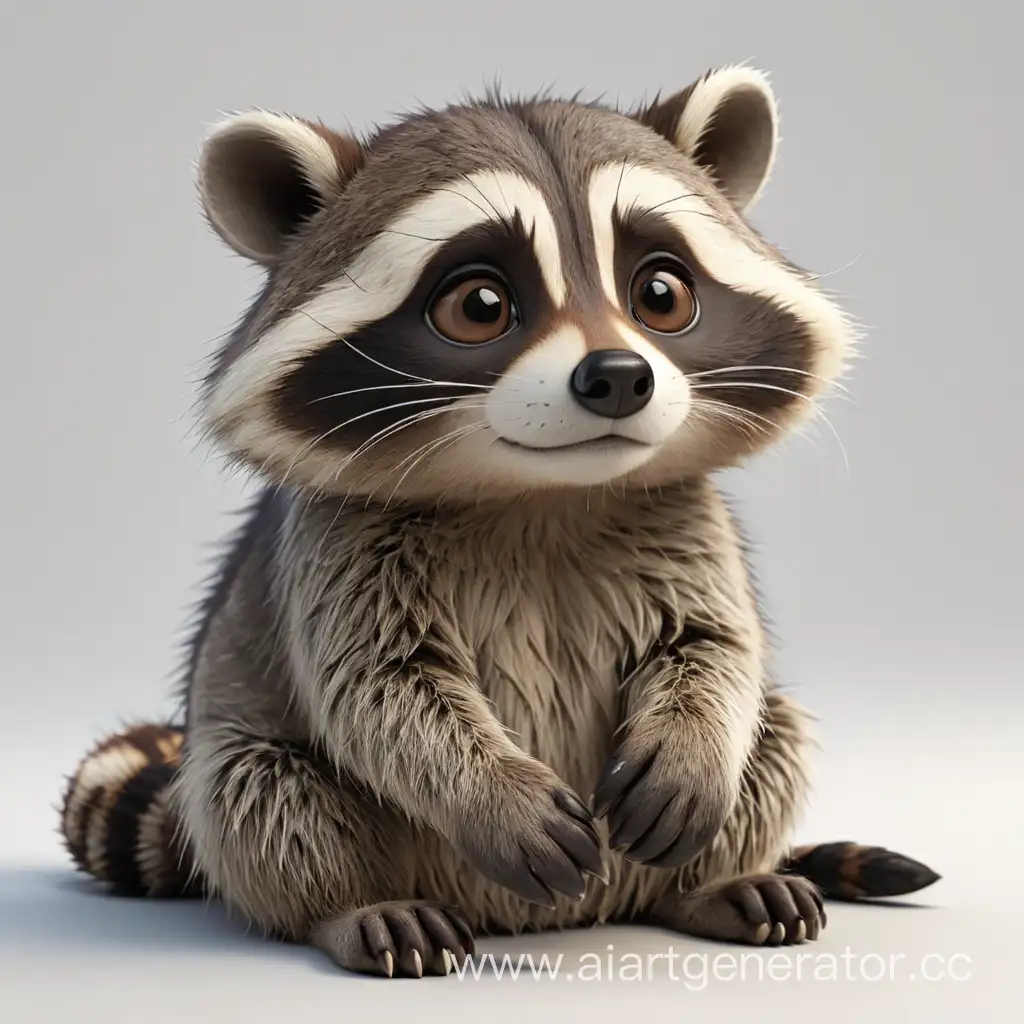 Lonely-Raccoon-Expressive-3D-Rendering-on-White-Background