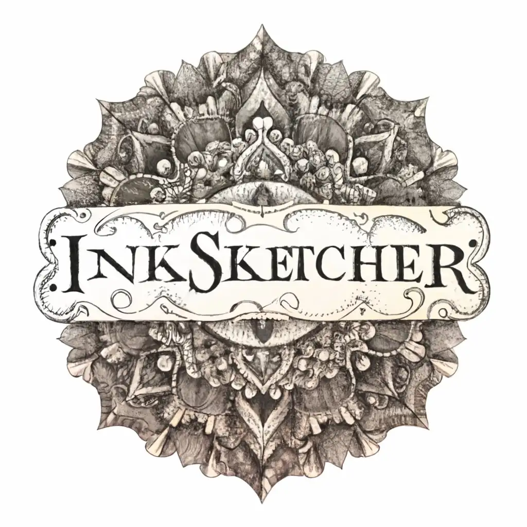 LOGO-Design-for-Ink-Sketcher-Artistic-Ink-Sketcher-Emblem-in-Circular-Frame-for-Events-Industry