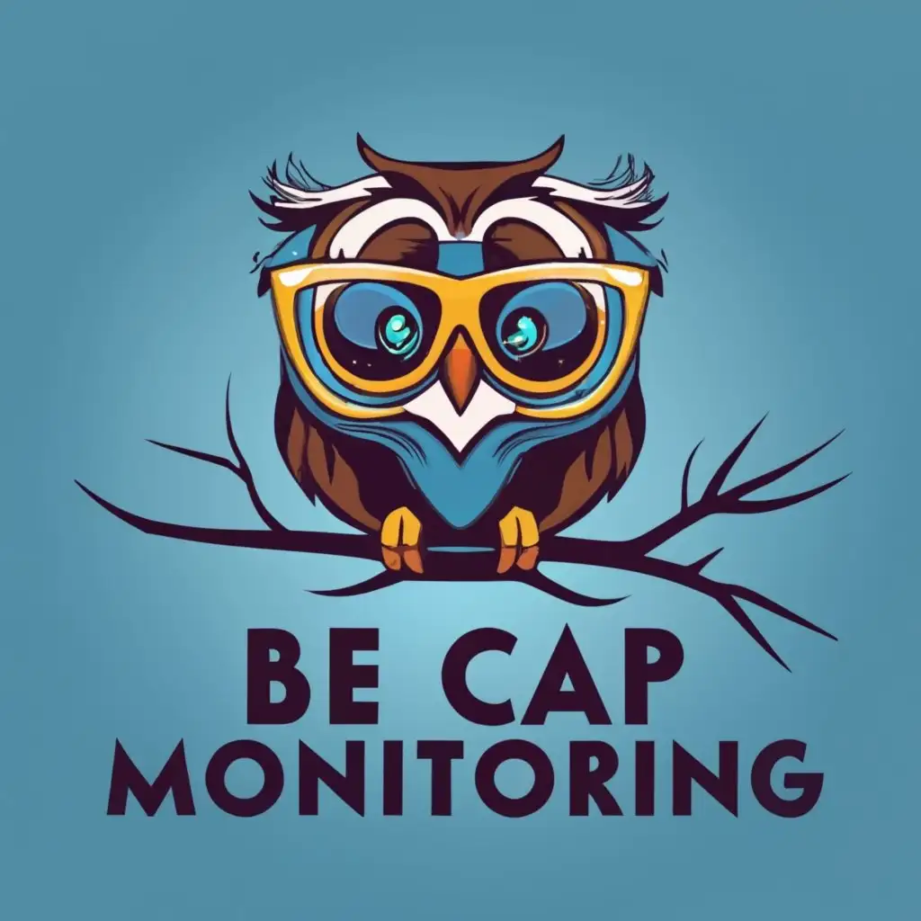 logo, Owl sber, with the text "CAP Monitoring", typography, be used in Technology industry