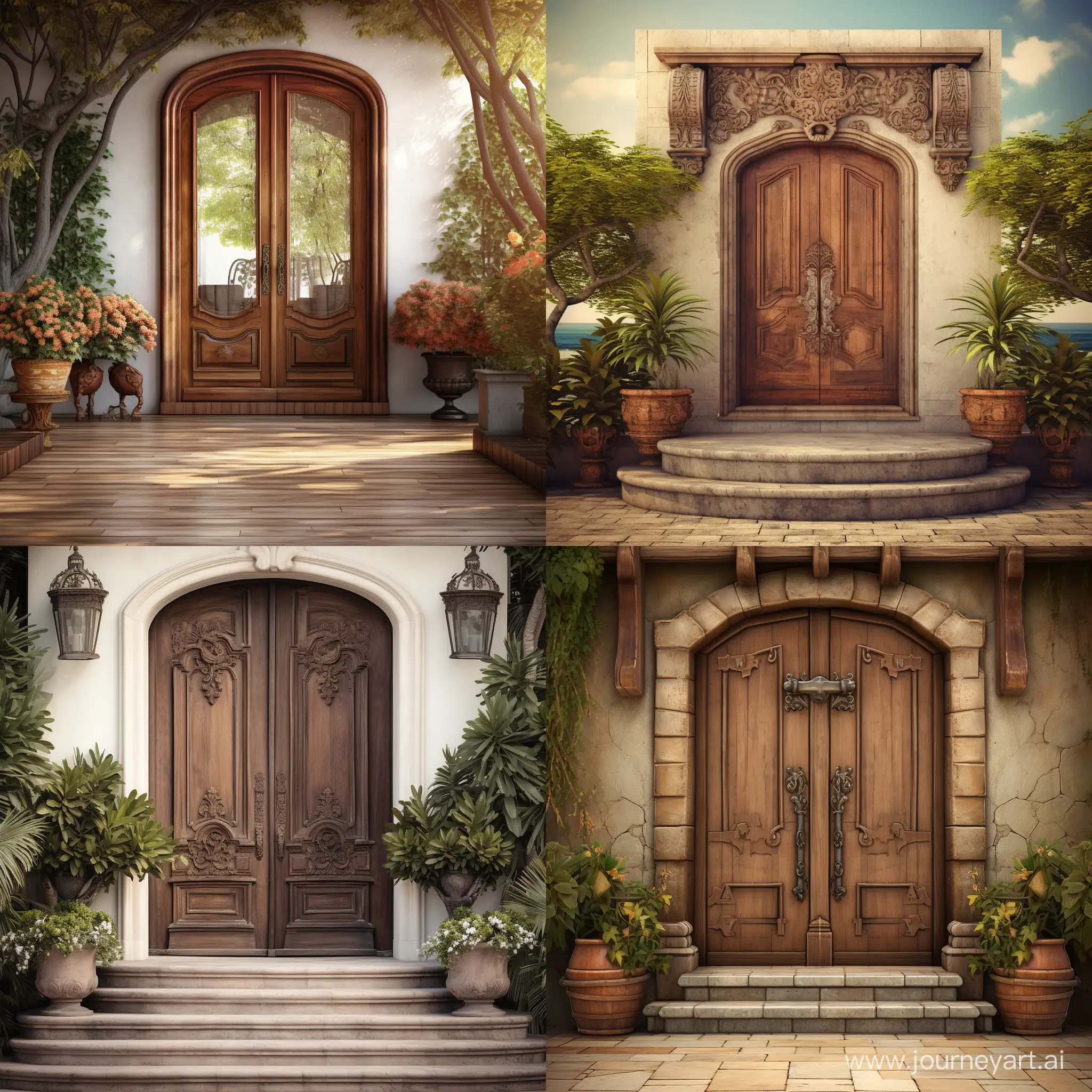 Charming-Wooden-Villa-Entrance-with-Closed-Door-Warmly-Welcoming-Ambiance
