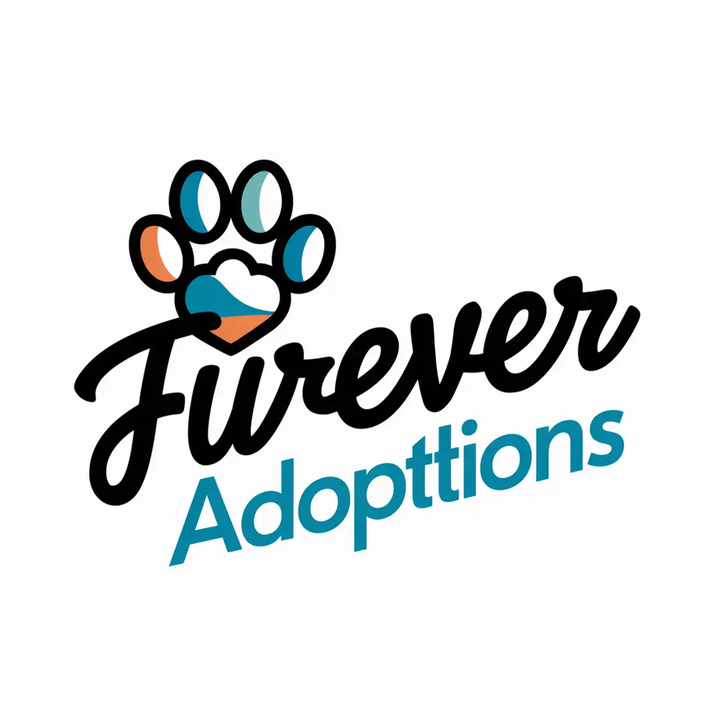 A logo for Furever Adoptions, an animal adoption service app.