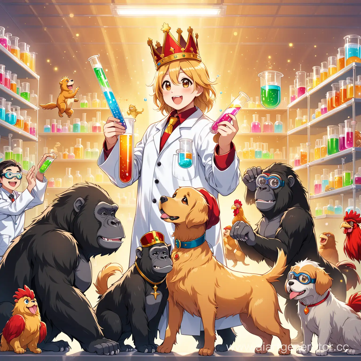 Excited-Golden-Retriever-Conducting-Laboratory-Experiment-with-Animal-Assistants