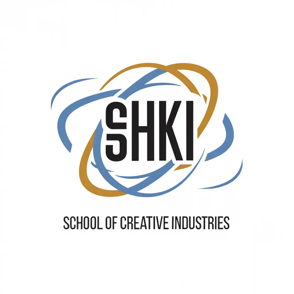 a logo design,with the text "SHKI", main symbol:oval with the inscription: school of creative industries,Moderate,be used in Technology industry,clear background