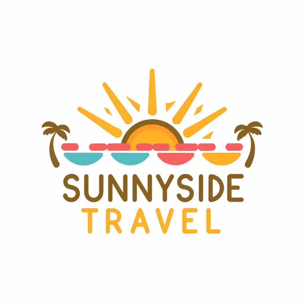 a logo design,with the text "Sunnyside Travel", main symbol:Summer vacation,complex,be used in Travel industry,clear background