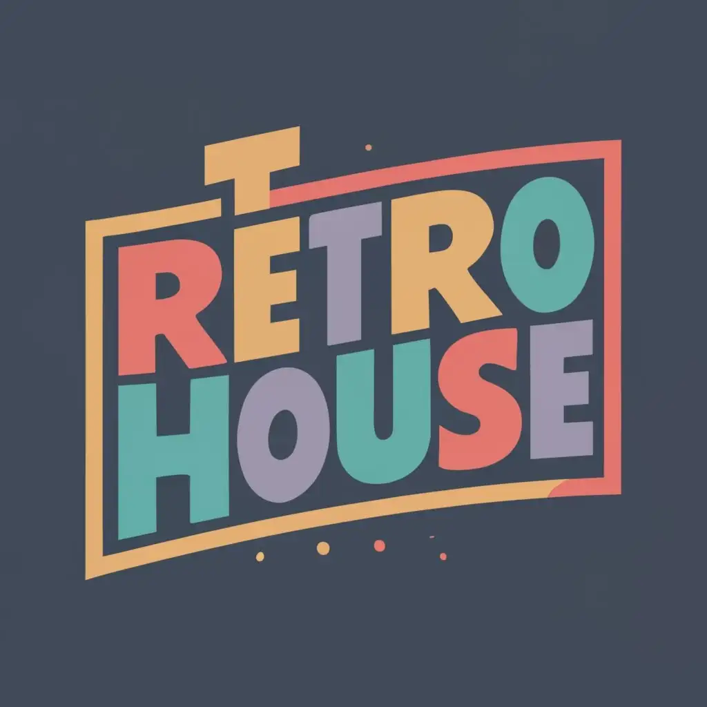 logo, 70s house, retro, 80s, with the text "Retro House", typography