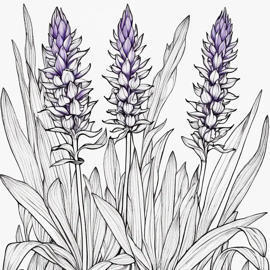 Botanical Coloring Page Vibrant Pickerelweed Illustration
