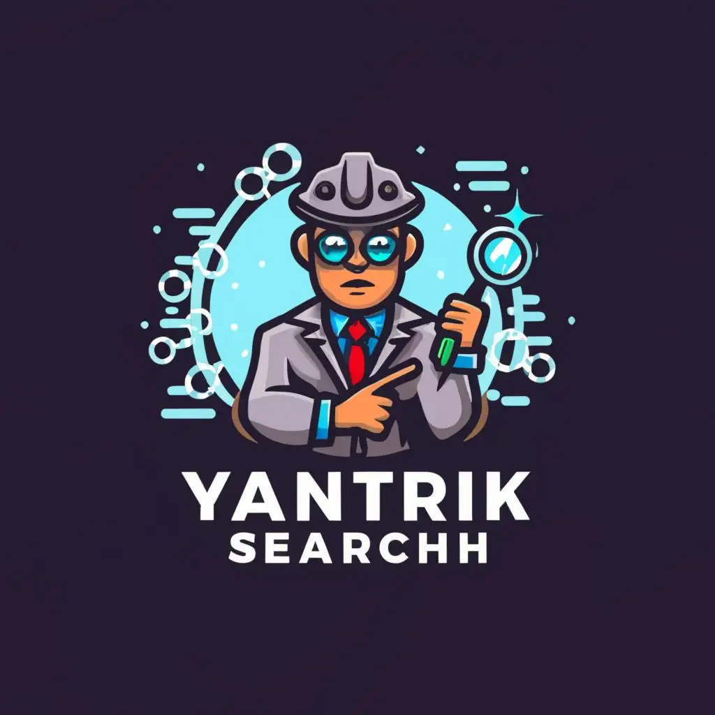 a logo design,with the text "Yantrik Search", main symbol:coding detective,complex,be used in Technology industry,clear background