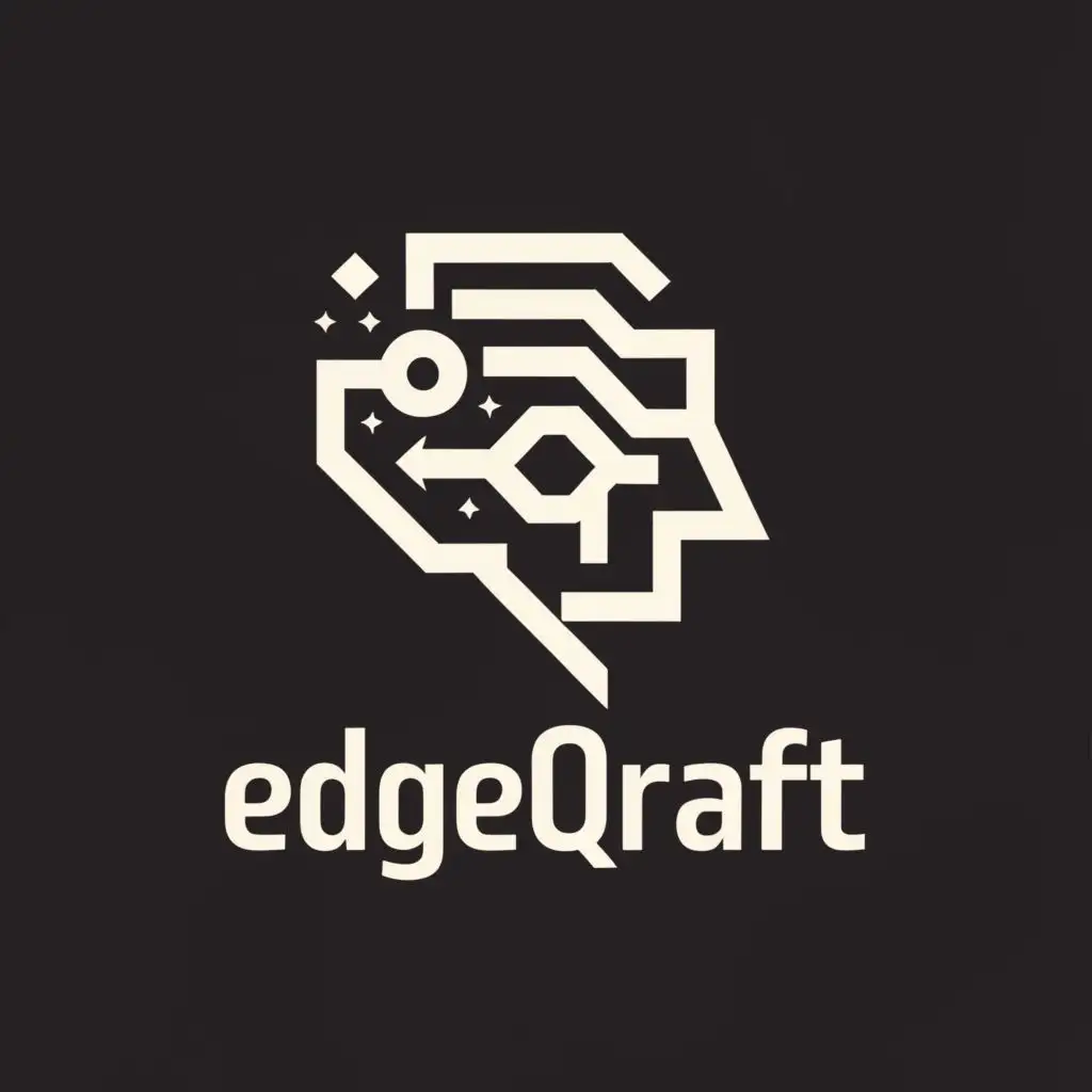 a logo design,with the text "EdgeQraft", main symbol:a logo design,with the text "EdgeQraft", main symbol:AI, brain, business, baybayin, letter E and Q should be represented, ,Moderate,be used in Technology industry,clear background