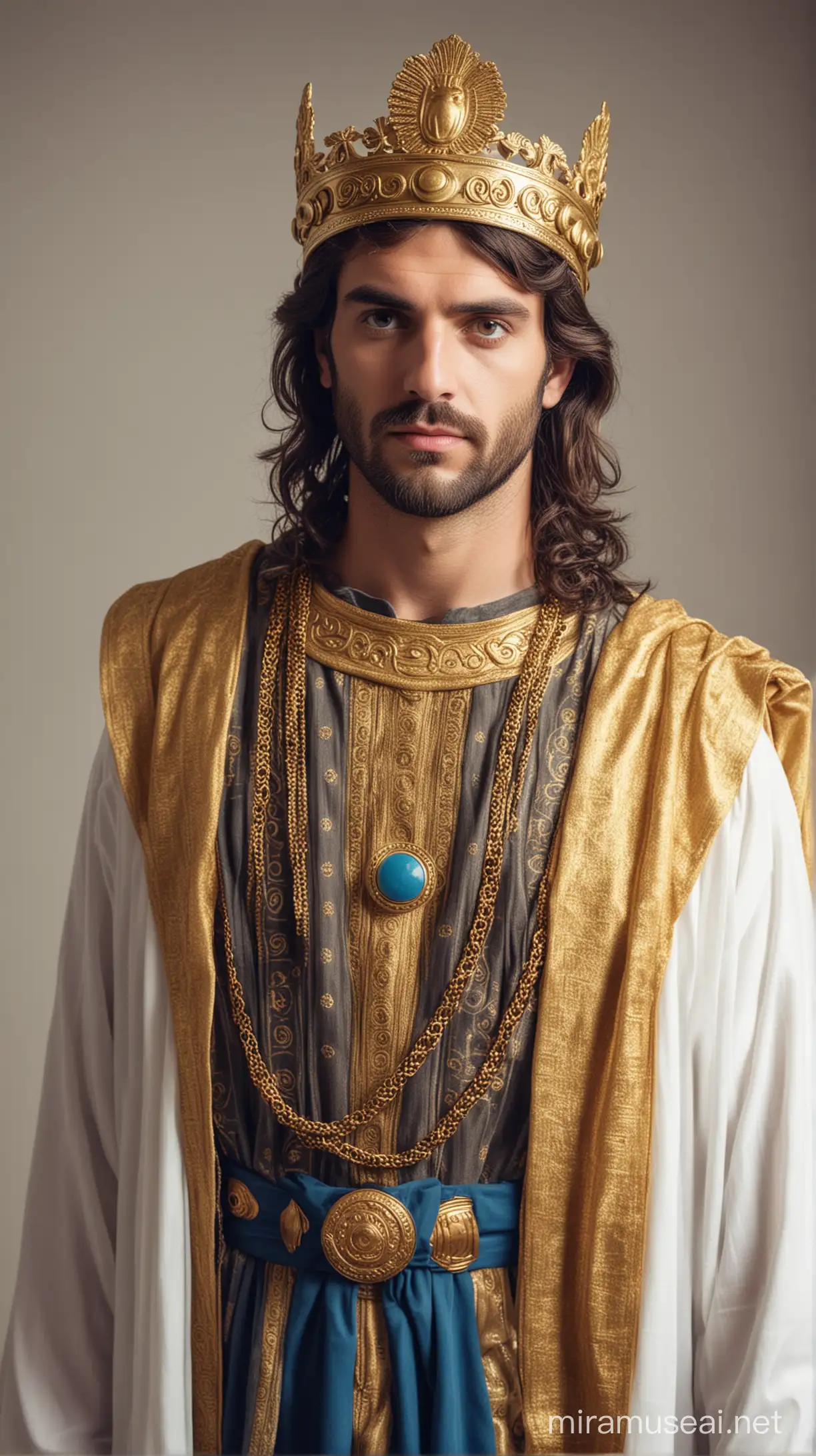 Greek King Costume Majestic Man in Traditional Greek Attire