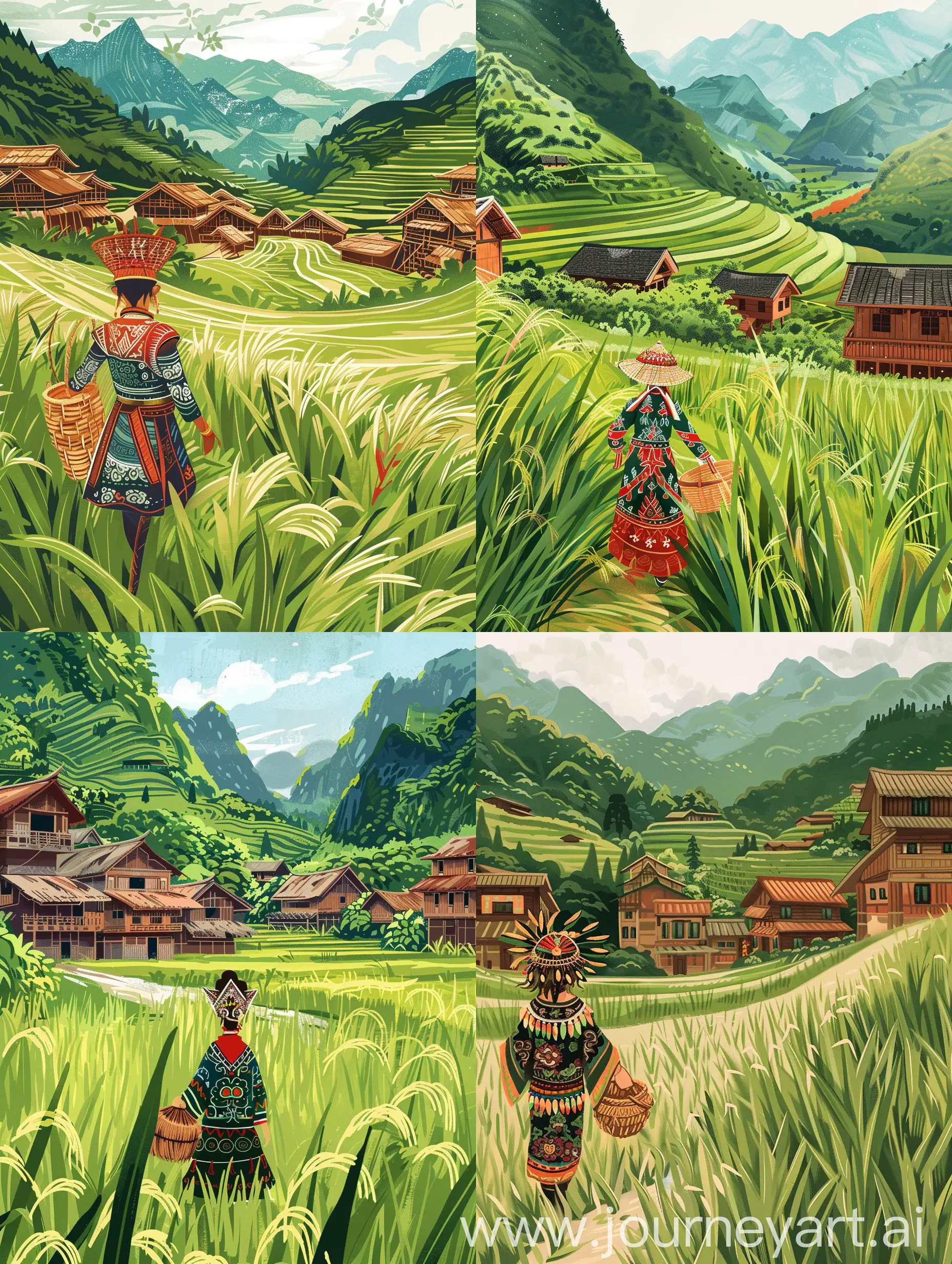 Buyi-Ethnic-Village-Serenity-Traditional-Attire-and-Splendid-Landscape